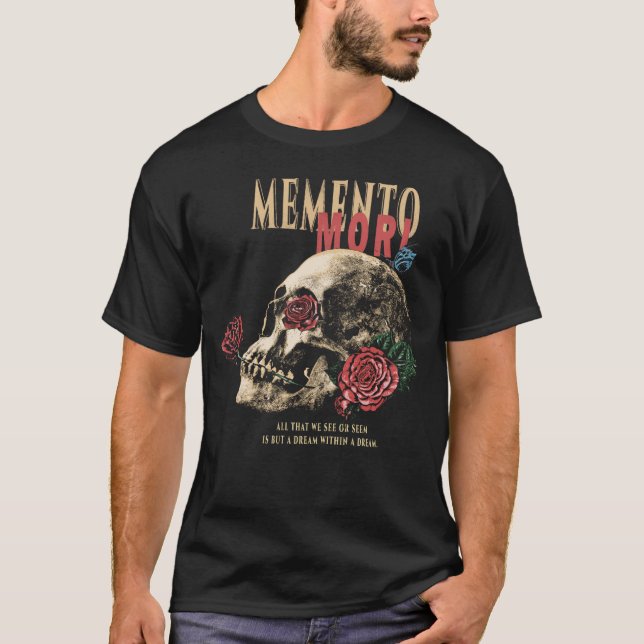 Memento Mori - Brutalist Streetwear Design T Shirt (Framsida)