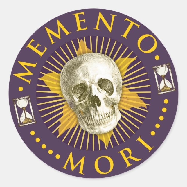 Memento Mori-dekal Runt Klistermärke (Framsida)