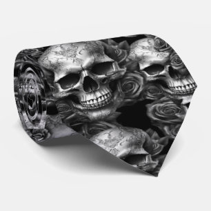 Memento Mori Döskallars Silver Tie Slips