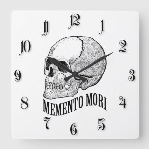 Memento mori fyrkantig klocka