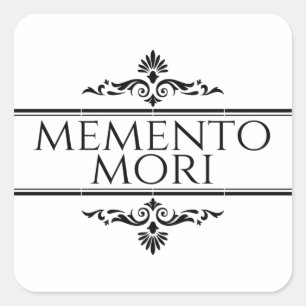 Memento Mori Fyrkantigt Klistermärke