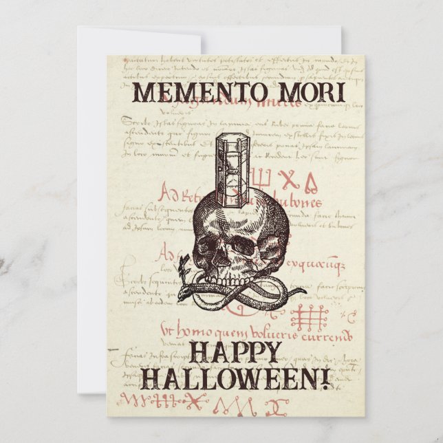 Memento Mori Halloween-gratulationskort Julkort (Framsida)