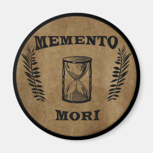 memento mori hourglass magnet