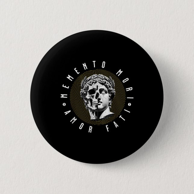 Memento Mori Kärlek Fati Skull Stoicism Quote Knapp (Framsida)