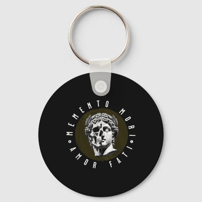 Memento Mori Kärlek Fati Skull Stoicism Quote Nyckelring (Framsida)