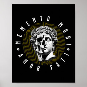 Memento Mori Kärlek Fati Skull Stoicism Quote Poster
