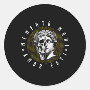 Memento Mori Kärlek Fati Skull Stoicism Quote Runt Klistermärke