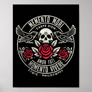 Memento Mori, Kärlek Fati, Stoic Quote Philosophy Poster