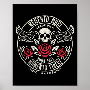 Memento Mori, Kärlek Fati, Stoic Quote Philosophy Poster
