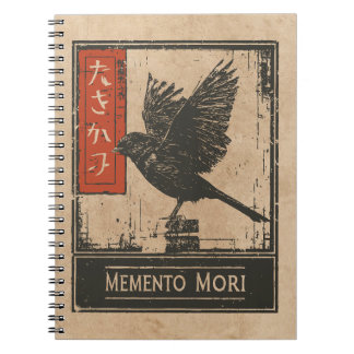 Memento Mori Kråka Art | Wabi Sabi Stoic Design Anteckningsbok