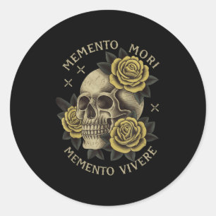 Memento Mori Memento Vivere _ Philosophy& Lat Runt Klistermärke