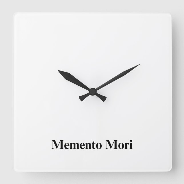 Memento Mori Minimalist Wall Clock Fyrkantig Klocka (Framsida)