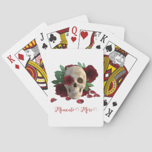 Memento Mori. Skal med röd ros Casinokort