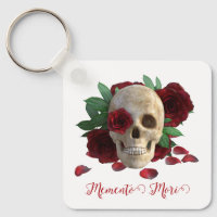 Memento Mori. Skal med röd ros