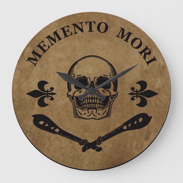 Memento mori skalle stor klocka (Framsida)