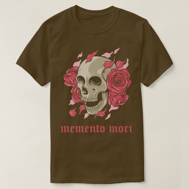 Memento Mori Skeleton  rose Remember You Die philo T Shirt (Design framsida)