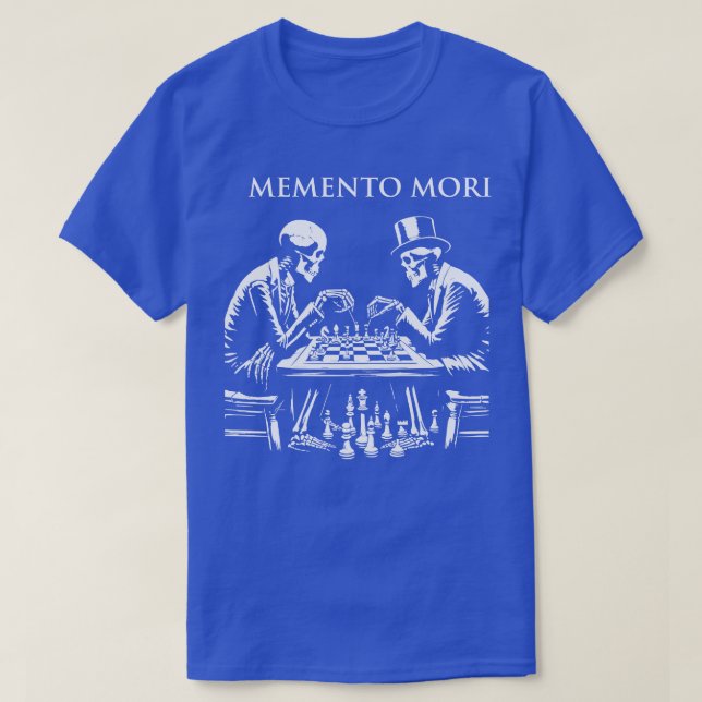 Memento Mori skeletons play chess T Shirt (Design framsida)