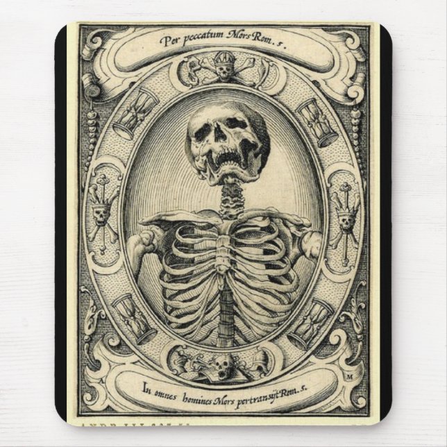 Memento Mori skräddarsy skelett- gotiska Mousepad Musmatta (Framsidan)