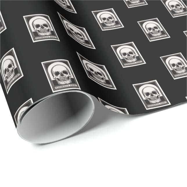 Memento Mori Skull Art Presentpapper (Rullad Hörn)