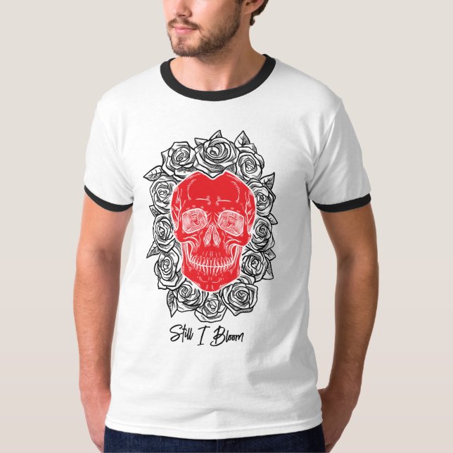 Memento Mori! Skull och Ro, Hand plockade T Shirt (Framsida)
