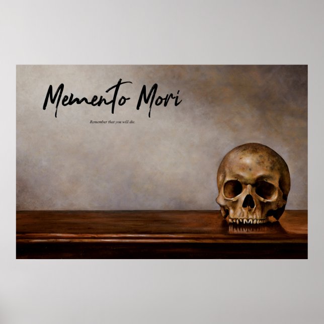 Memento Mori - Skull på Bord Poster (Framsidan)