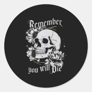 Memento Mori Skull Stoic Philosophy Manar Women La Runt Klistermärke