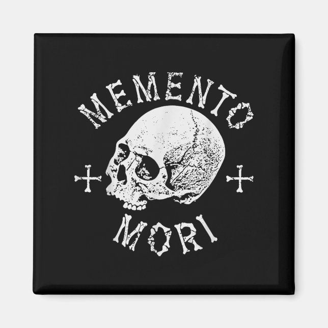 Memento Mori Stoic kommer ihåg döden Skull Bones T Magnet (Framsidan)
