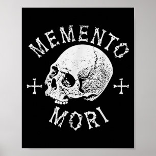 Memento Mori Stoic kommer ihåg döden Skull Bones T Poster