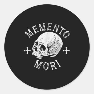 Memento Mori Stoic kommer ihåg döden Skull Bones T Runt Klistermärke