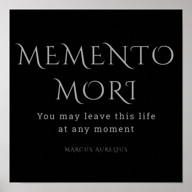 Memento Mori, Stoicism, Marcus Aurelius Poster (Framsidan)