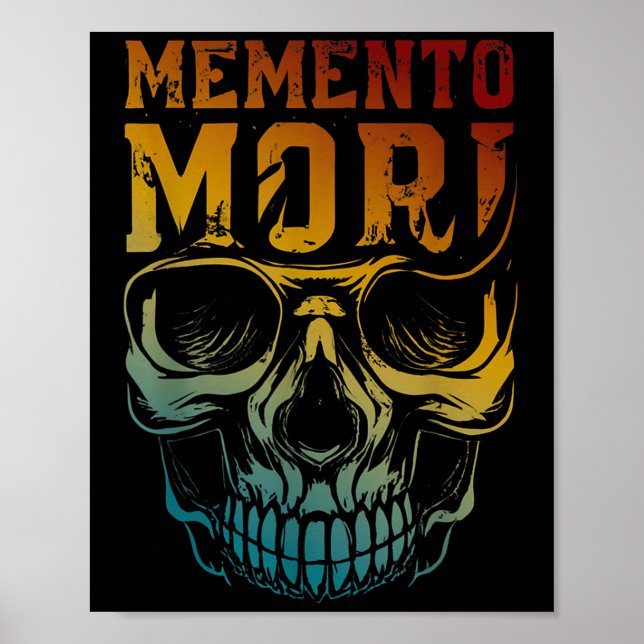 Memento Mori Stoicism Skull Quote Stoic Philosophy Poster (Framsidan)