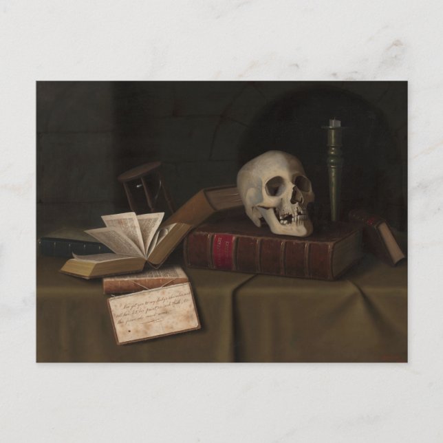 Memento Mori "to this Favor" av William Harnett Vykort (Framsida)