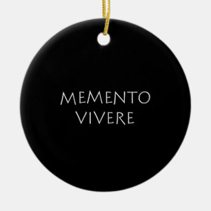 Memento vivere julgransprydnad keramik