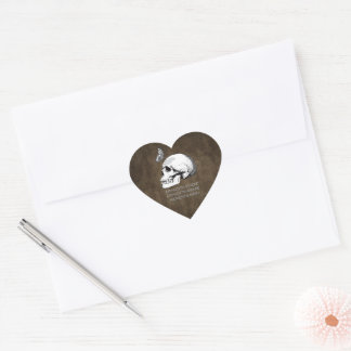 MEMENTO VIVERE • MEMENTO AMARE • MEMENTO MORI HJÄRTFORMAT KLISTERMÄRKE