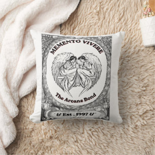 Memento Vivere Vintage Änglabondkonst Kudde