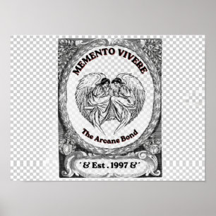Memento Vivere Vintage Änglabondkonst Poster