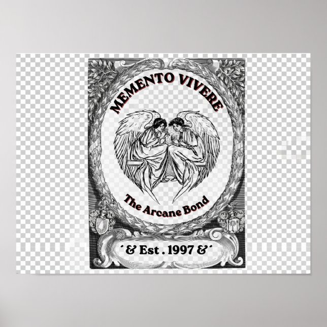 Memento Vivere | Vintage Änglabondkonst Poster (Framsidan)