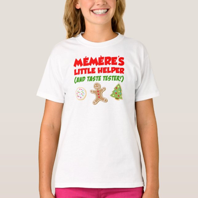 Memere's Little Helper Christmas Cookies T-Shirt (Framsida)