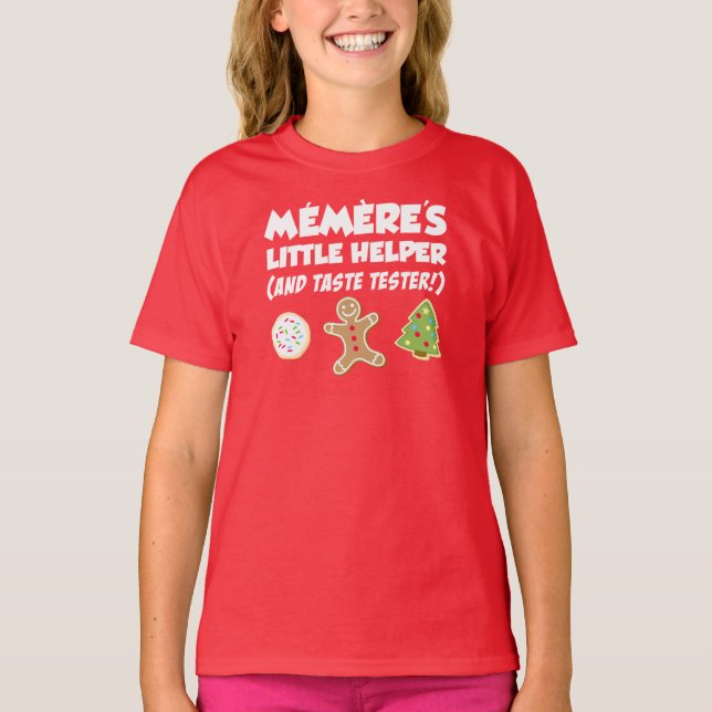 Memere's Little Helper Christmas Cookies T-Shirt (Framsida)