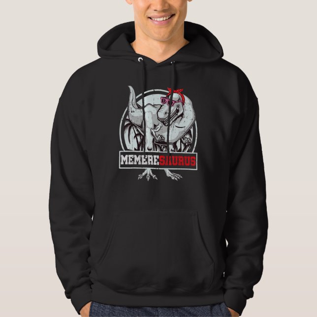 MemereSaurus Rex Dinosaur Memere Saurus-familjen Hoodie (Framsida)