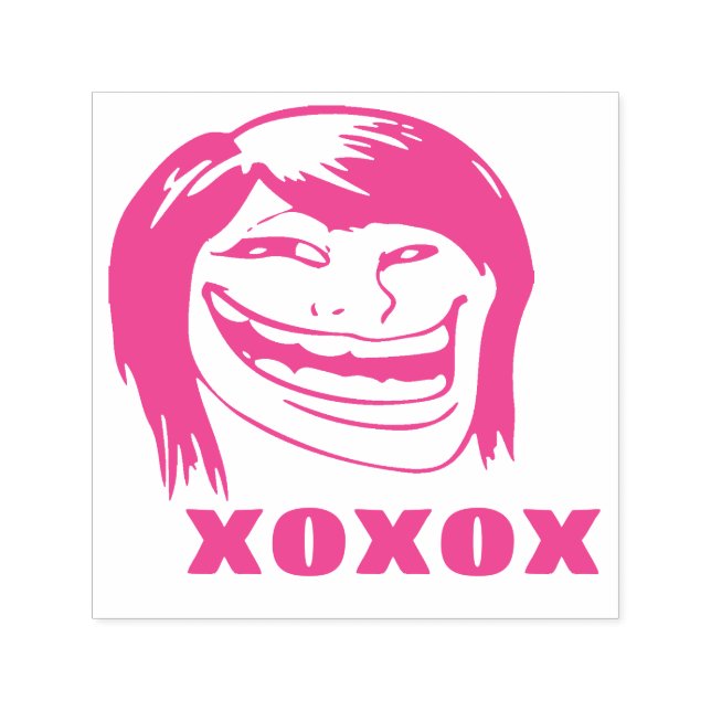 Memes Le Me XOXO Kvinna Troll Rosa Rolig Stämpel (Design)