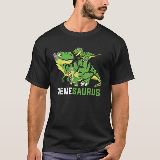 MEMEsaurus Cute MEME Saurus Dinosaur Matching Fami T Shirt (Framsida)