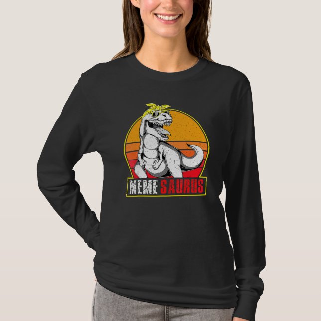 Memesaurus Rex Dinosaur Meme Saurus Family Matchin T Shirt (Framsida)