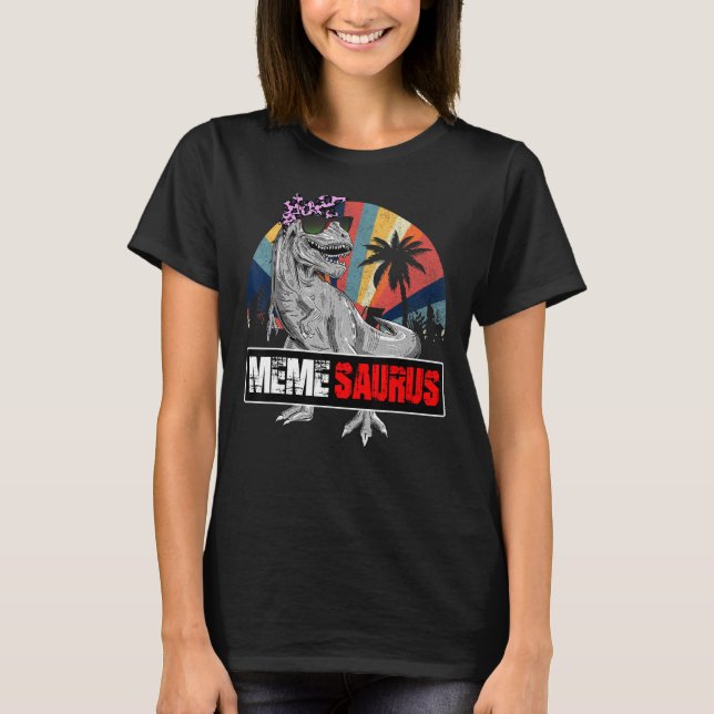 Memesaurus Rex Dinosaur Meme Saurus Family Matchin T Shirt (Framsida)