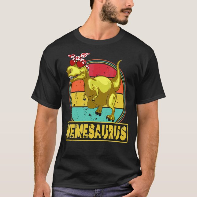 Memesaurus Rex Dinosaur Mors dag-familjen T Shirt (Framsida)