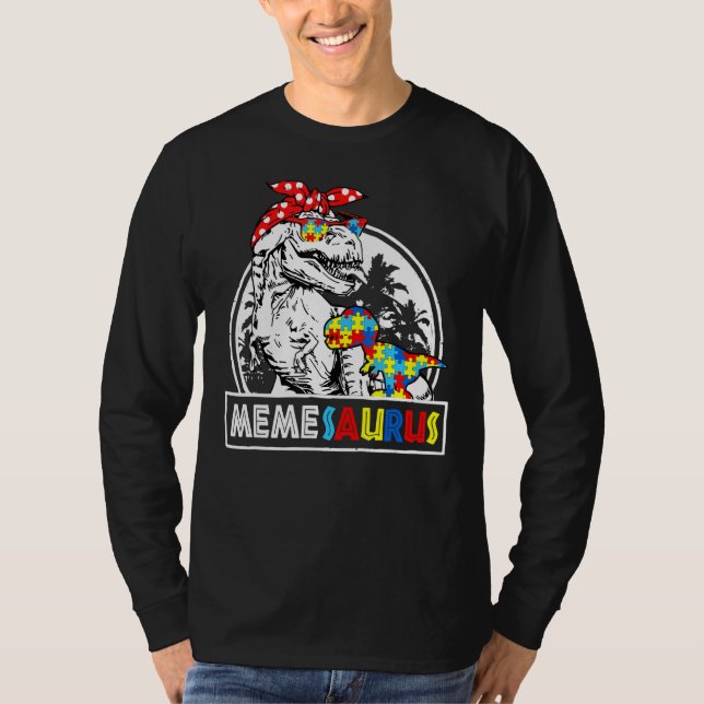 Memesaurus t Rex Dinosaur Meme Saurus Family Match Shirt (Framsida)