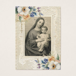 Memorandumkort för katolsk Blommigt Prayer Visitkort
