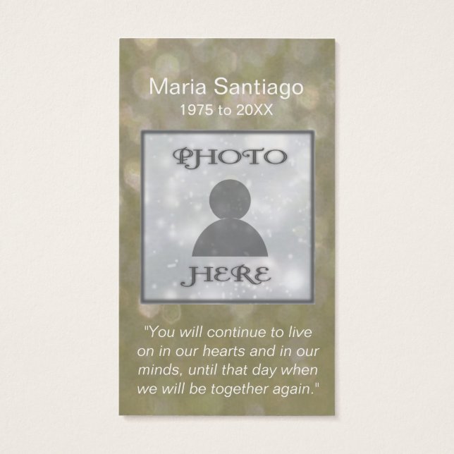 Memorandumkort | Golden Glitter Visitkort (Baksidan)