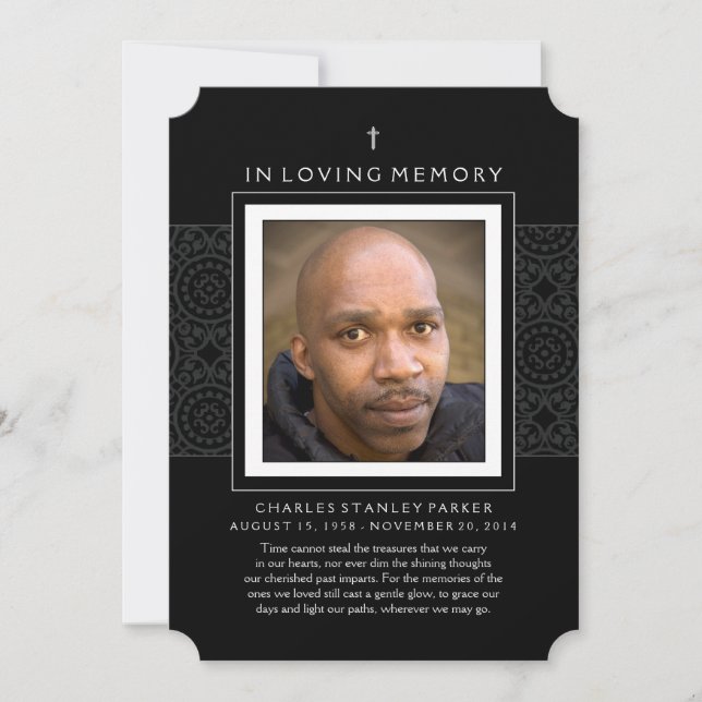 Memorandumkort - Kor - Tack Sympathy Back Inbjudningar (Framsida)