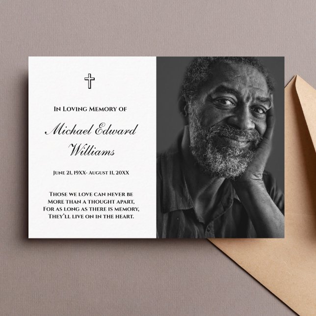 Memorandumkort med fotobakgrund visitkort (Photo Memorial Prayer Card)